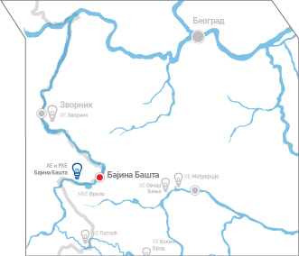 hidroelektrana bajina basta mapa